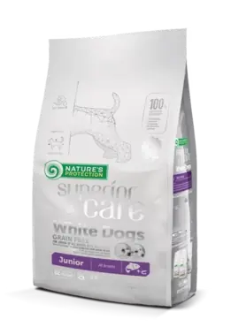 Handla nu Nature‘s Protection Superior Care White Dogs Junior All Breeds Lax 1,5 kg