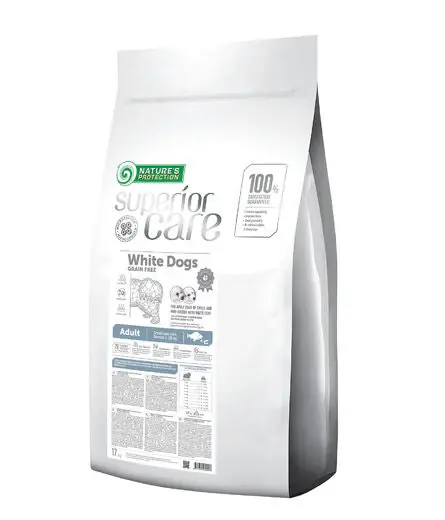 Nature‘s Protection Superior Care White Dogs Adult Small & Mini Breeds Vitfisk torrfoder 17 kg Extra rabatt