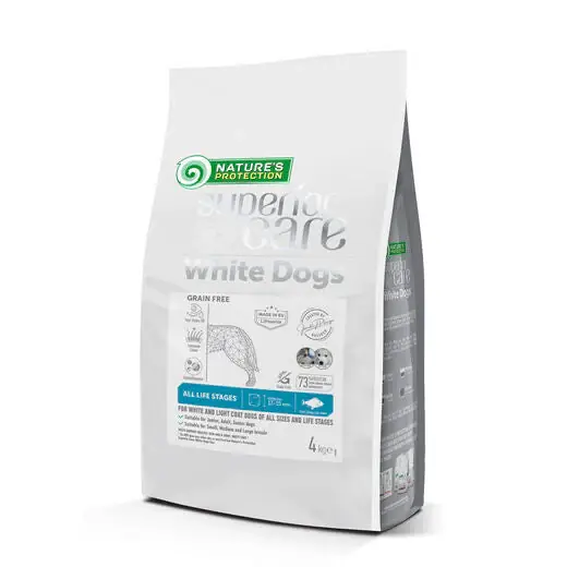 Bästa pris Nature‘s Protection Superior Care White Dogs Vit fisk spannmålsfritt 4 kg