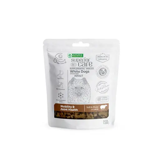 Premium Nature‘s Protection Superior Care White Dogs Mobility & Joint lammgodis 150 g för hundar