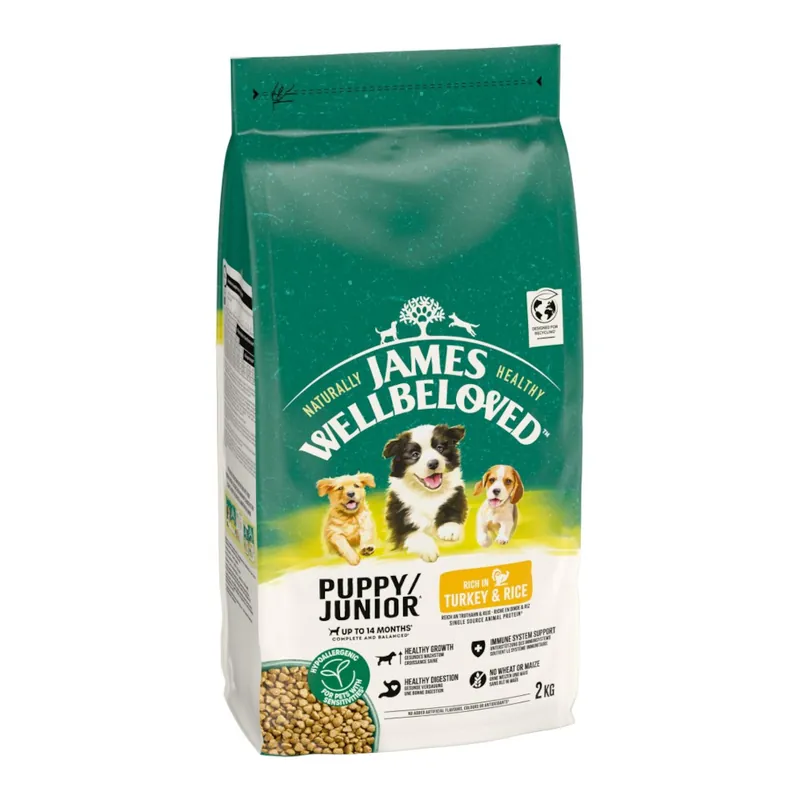 James Wellbeloved Junior Dog Hypoallergenic Turkey & Rice - 2 kg Begränsat erbjudande