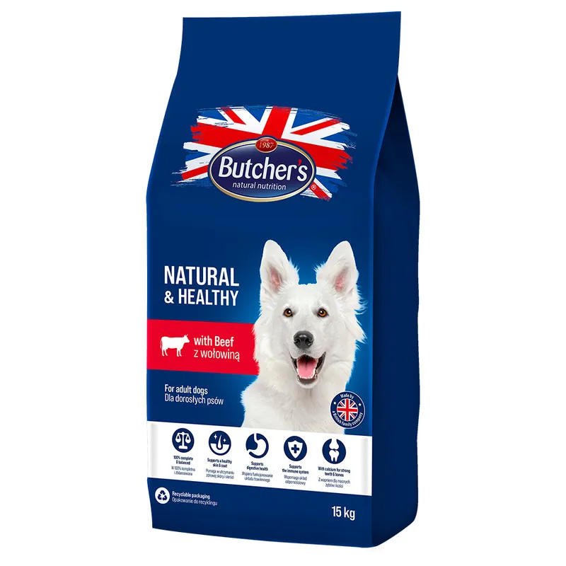 Butcher‘s Natural & Healthy med nötkött - Ekonomipack 2 x 15 kg Billigare