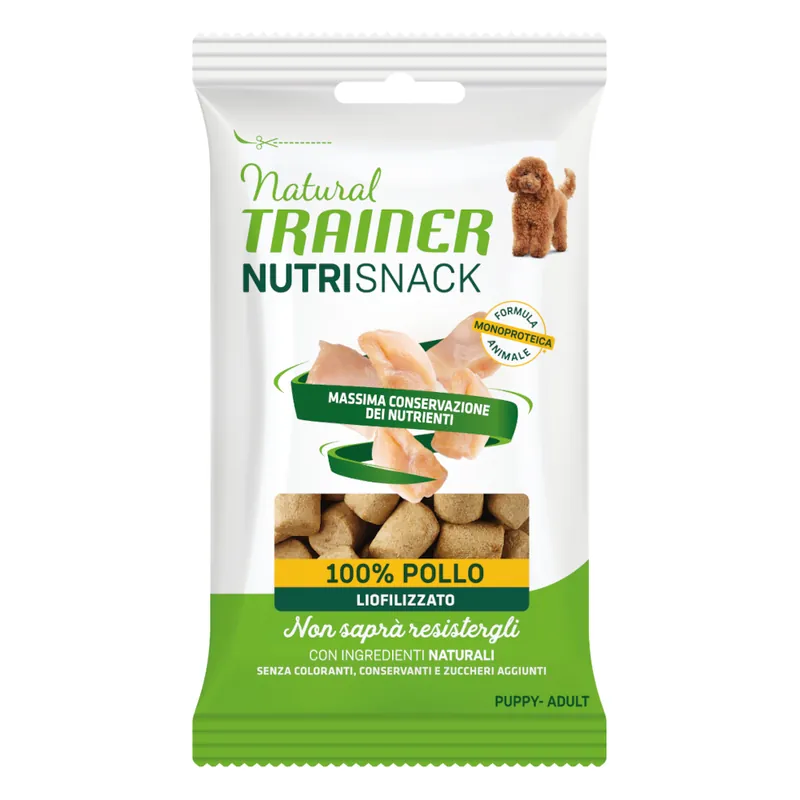 Natural Trainer Nutri Snack Frystorkade Bitar Puppy & Adult 20 g - Kyckling Begränsat antal