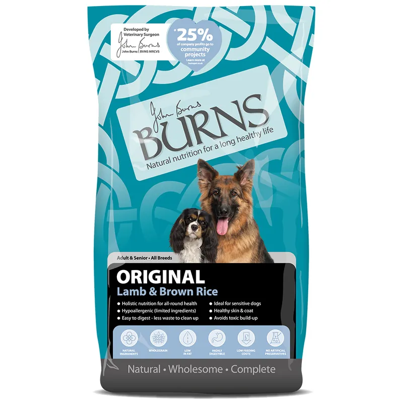 Burns Adult & Senior Original - Lamb & Brown Rice - Ekonomipack 2 x 12 kg Endast denna vecka