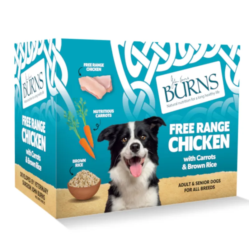 Nedsatt pris Burns Free Range kyckling med morötter & brunt ris - 6 x 395 g