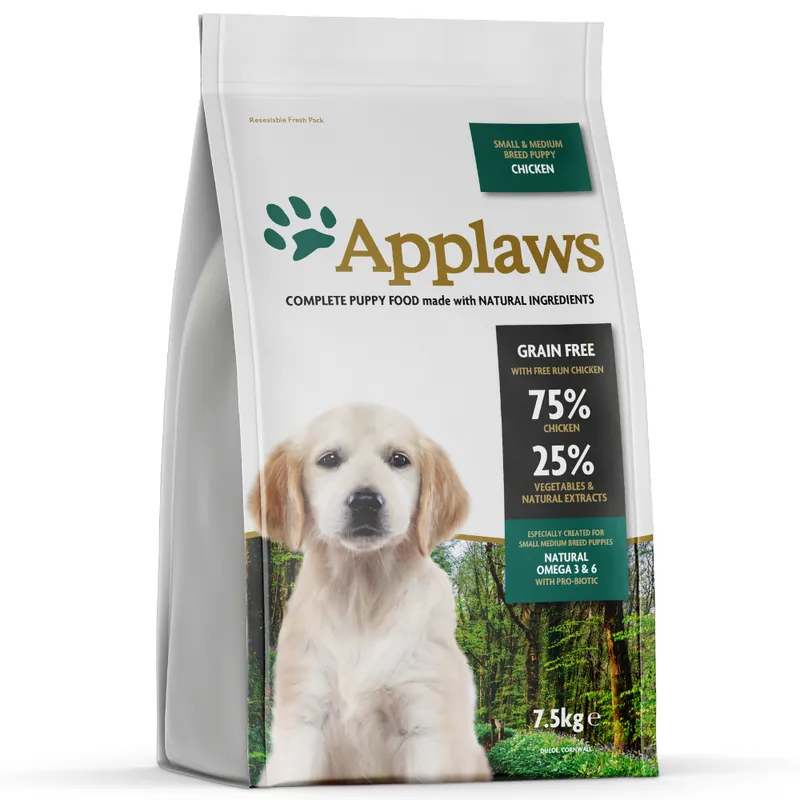 Endast denna vecka Applaws Puppy Small & Medium Chicken - Ekonomipack 2 x 7,5 kg