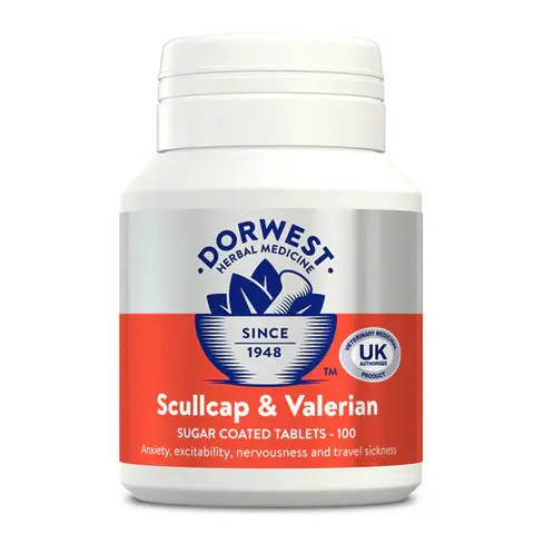 Dorwest Scullcap & Valerian 100 tabletter för hundar Säker betalning