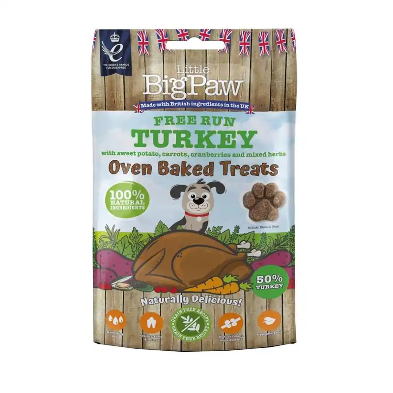 Beställ idag Little BigPaw Ugnsbakat Hundgodis Frigående Kalkon 130 g