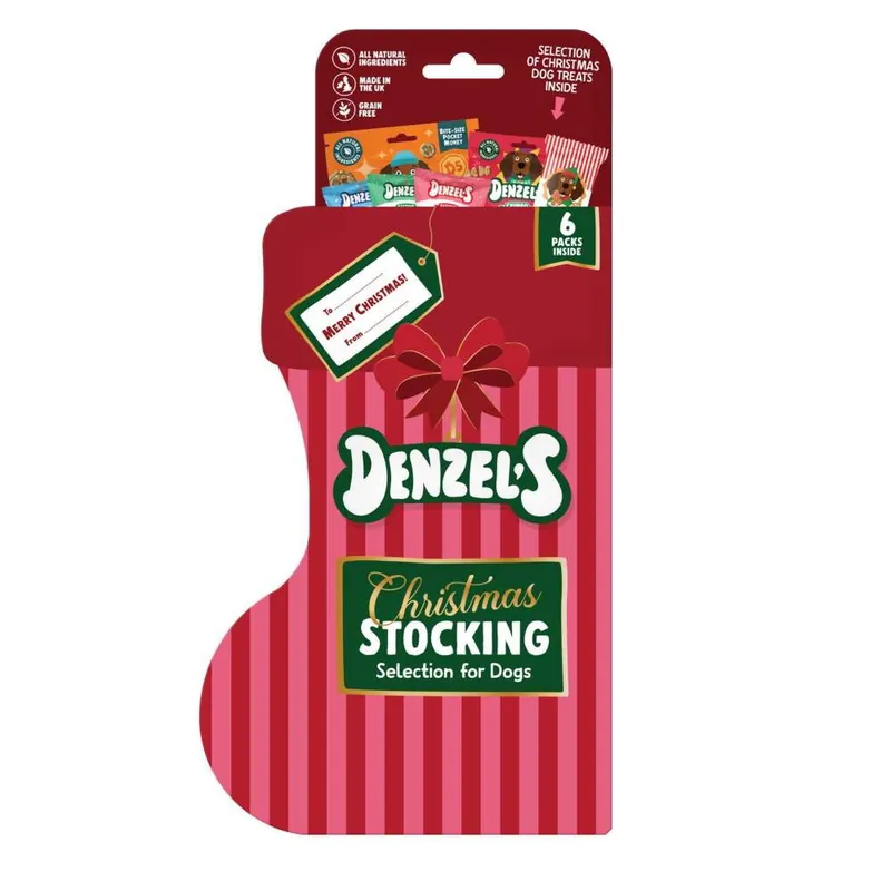 Beställ nu Denzel‘s Christmas Stocking Selection Julgodis till Hund 245 g