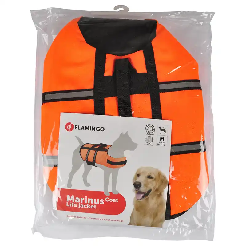 Flamingo flytväst, orange - Storlek M ca 35 cm rygglängd Extra rabatt