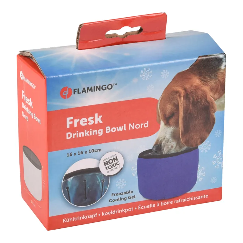Flamingo Fresk vattenskål med kylfunktion, blå - Ø 16 x H 10 cm Snabb leverans