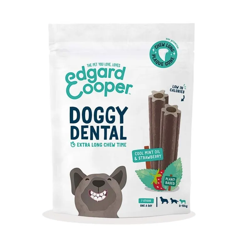 Sänkt pris Edgard & Cooper Doggy Dental Tuggpinnar Jordgubbe & Mynta 7-pack