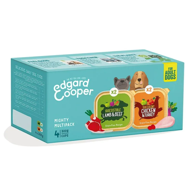 Beställ idag Edgard & Cooper Dog Adult Multipack Lamm & Kyckling 4x300g