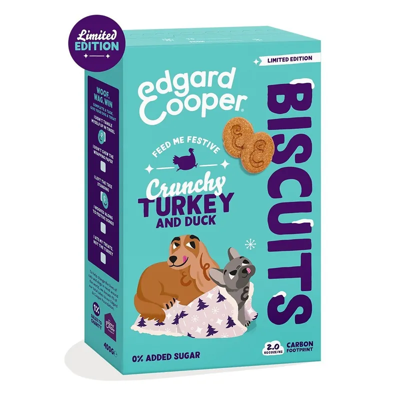 Edgard & Cooper Festive Biscuits Hundkex Anka & Kalkon 400 g Billigare