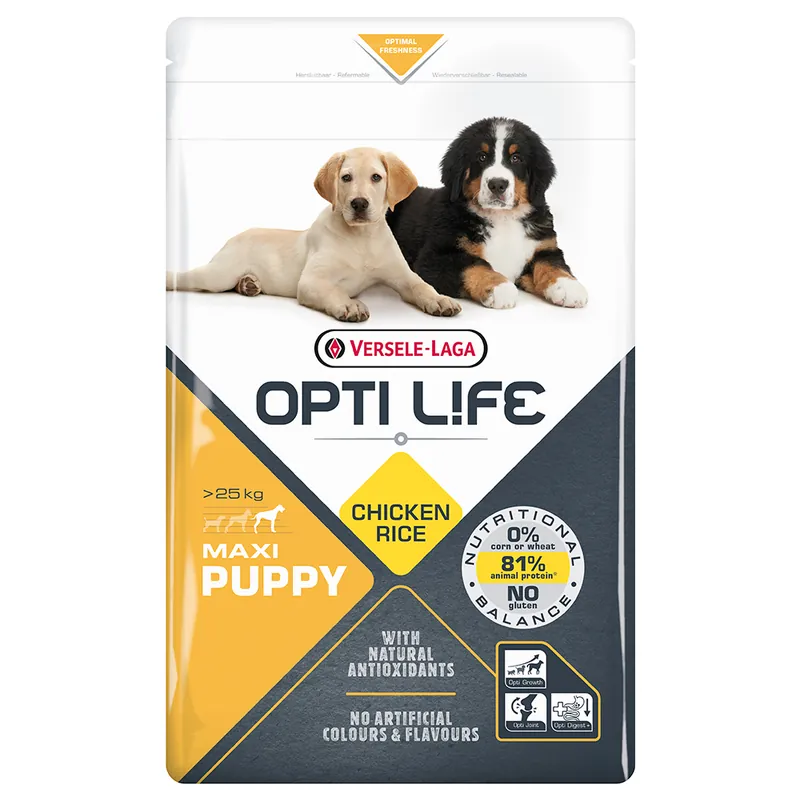 Rabatter Ekonomipack 2 x 12 kg Opti Life hundfoder - Puppy Maxi (2 x 12,5 kg)