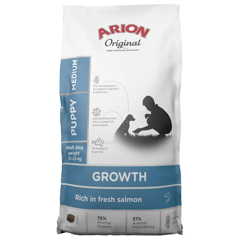 Snabb frakt Original Growth Fish Medium Torrfoder för Valpar - 12 kg