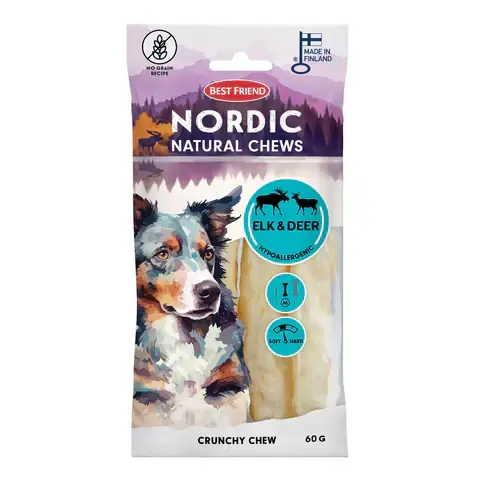 Best Friend Nordic Älg & Vilt Hypoallergena Knapriga Tuggben 12 cm 4-pack 60 g Erbjudandepris