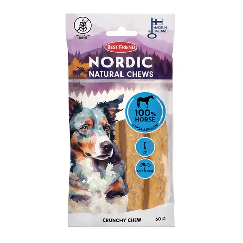Bästa pris Best Friend Nordic Häst Hypoallergeniska Knapriga Tuggben 12 cm 4-pack 60 g