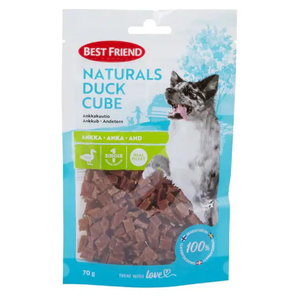 Best Friend Naturals Duck Cube 70 g för hundar Trygg betalning