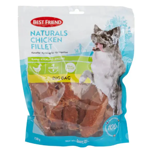 Best Friend Naturals Chicken Fillet Big Bag 750 g för hundar Billig