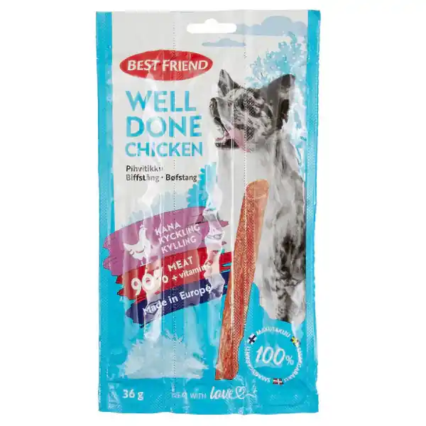 Begränsad tid Best Friend WellDone Chicken Stick 3-pack 36 g för hundar
