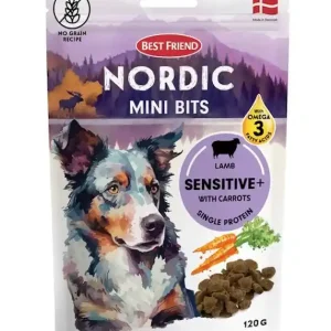 Best Friend Nordic Mini Bits Sensitive+ lammgodis 120 g för hundar Beställ nu