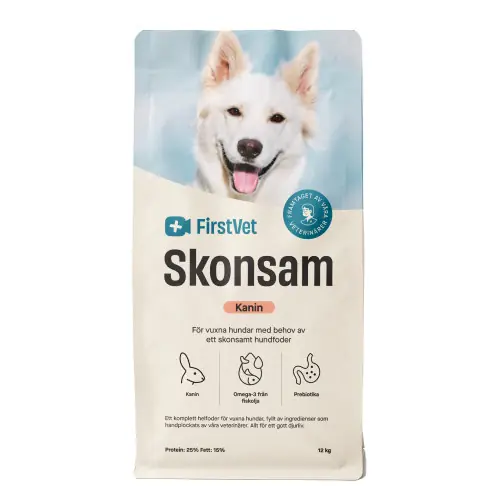 I lager FirstVet Skonsam - hypoallergent foder för vuxna hundar - 3 kg