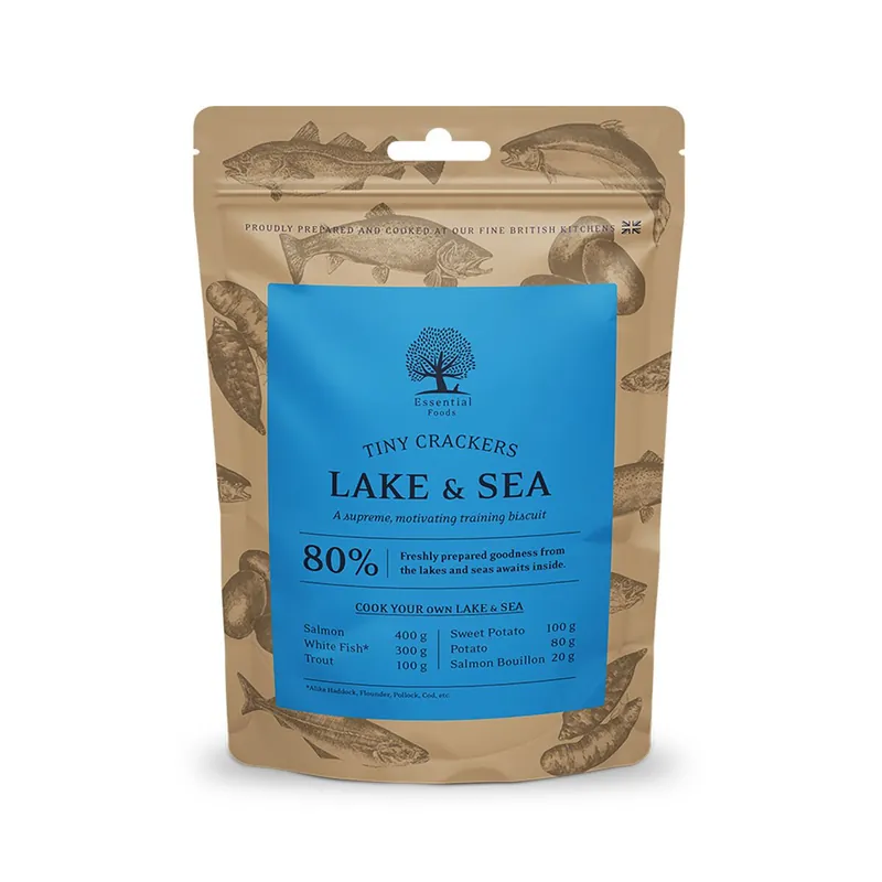 Essential Foods Lake & Sea Tiny Crackers Hundgodis 100 g Rabatt