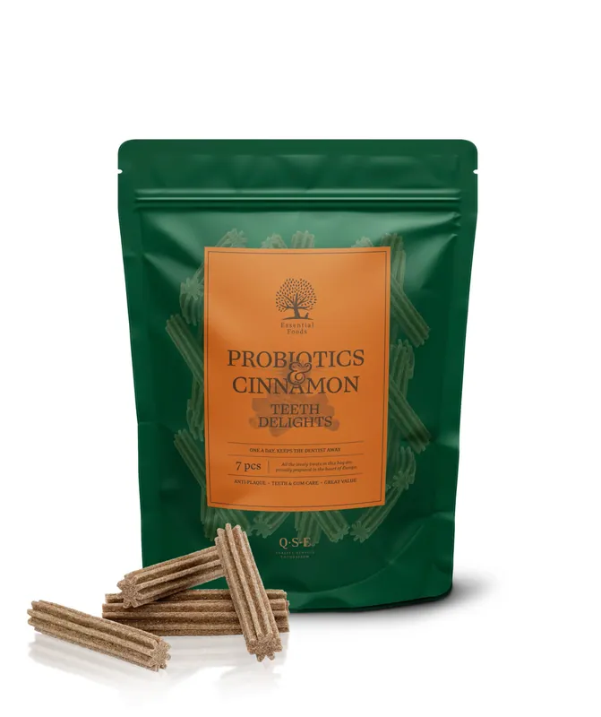 Essential Probiotics & Cinnamon Teeth Delights Tuggben för Hund - 7 st Billig