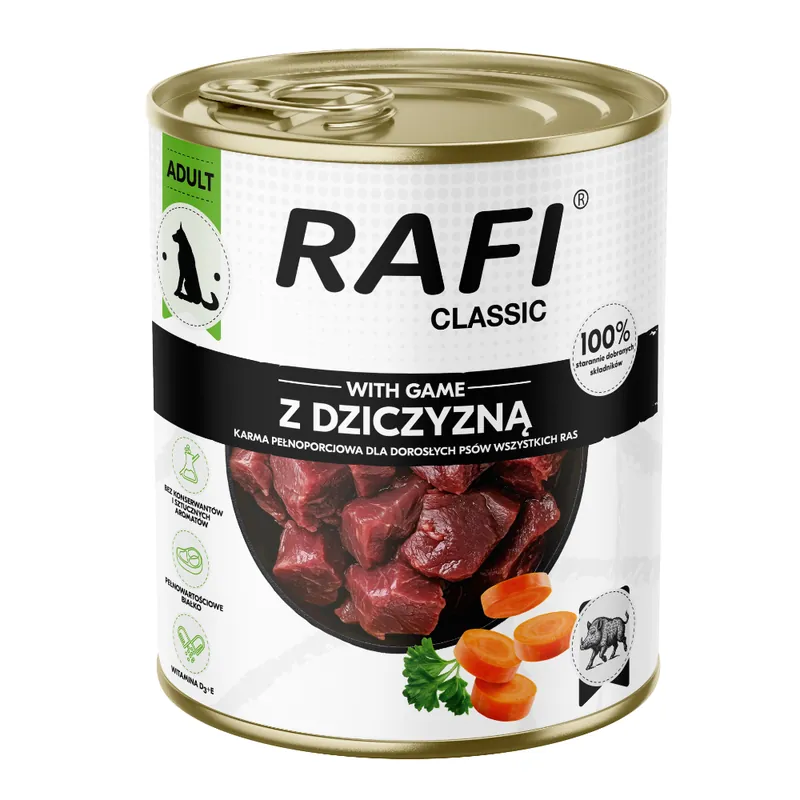 Rabatt Ekonomipack Rafi Dog Classic 24 x 800 g - Vilt