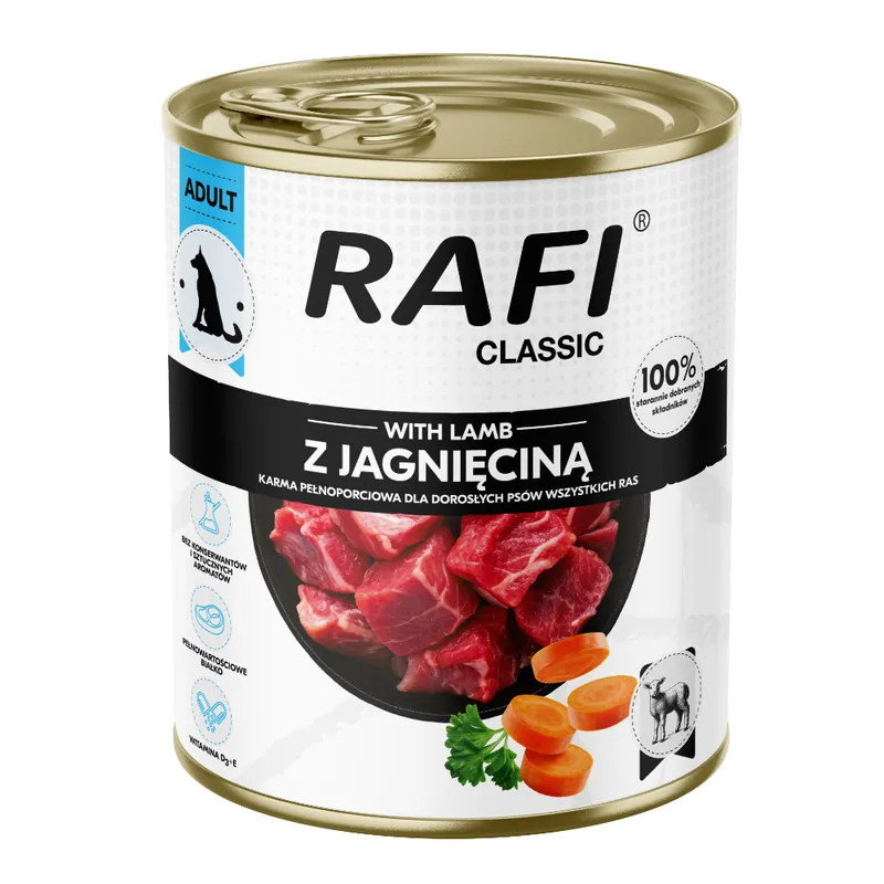 Sista chansen Ekonomipack Rafi Dog Classic 24 x 800 g - Lamm