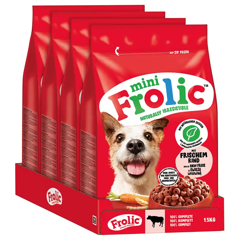 Kampanjpris Frolic Mini med nötkött - 6 kg (4 x 1,5 kg)