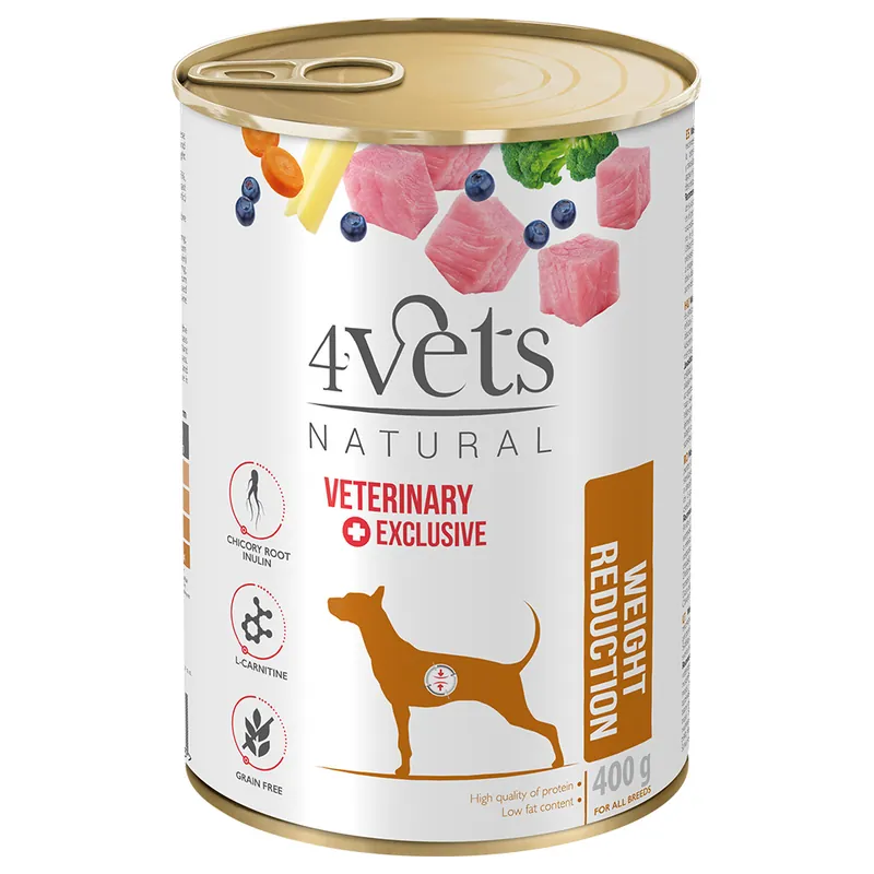 4Vets Natural Canine Weight Reduction - Ekonomipack 12 x 400 g Fynd