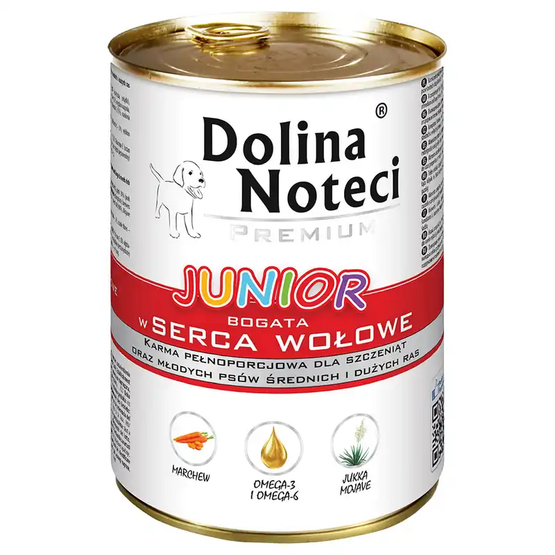 Ekonomipack Dolina Noteci Premium Junior 48 x 400 g - Nöthjärtan Bästa pris