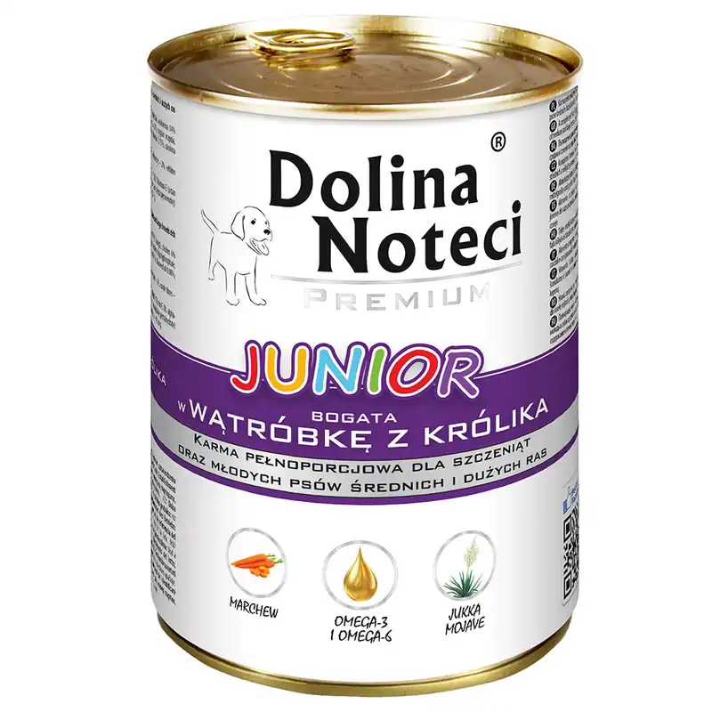 Ekonomipack Dolina Noteci Premium Junior 48 x 400 g - Kaninlever Snabb leverans