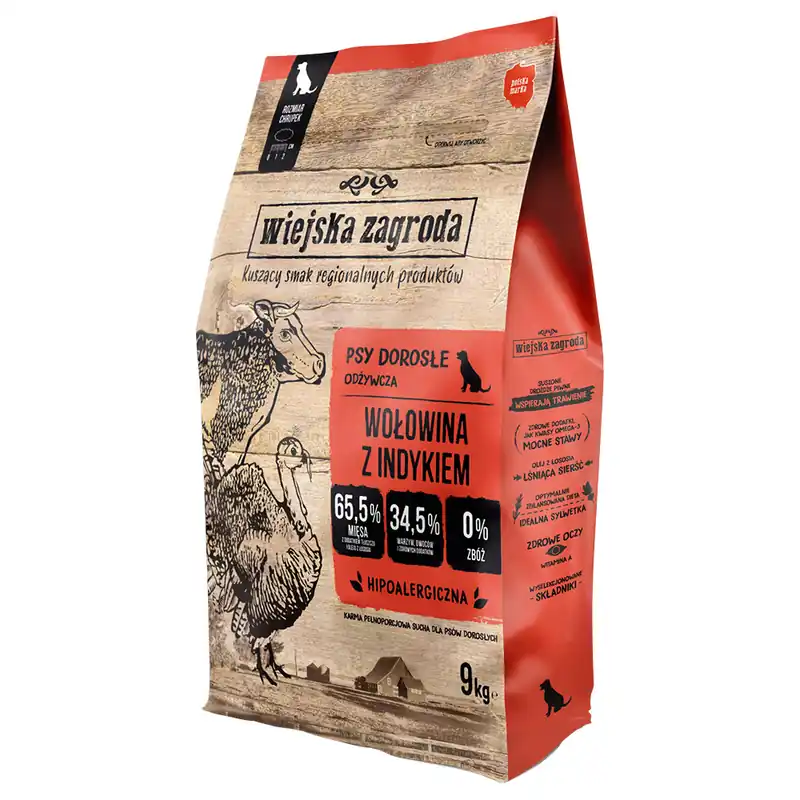 Fynd Wiejska Zagroda med nötkött & kalkon - Ekonomipack 2 x 9 kg