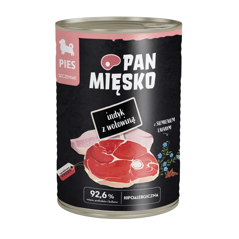 Kampanj Pan Mięsko Dog 12 x 400 g - Puppy kalkon med nötkött
