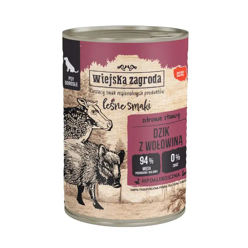 Kampanjpris Ekonomipack Wiejska Zagroda Dog 36 x 400 g - Vildsvin med nötkött