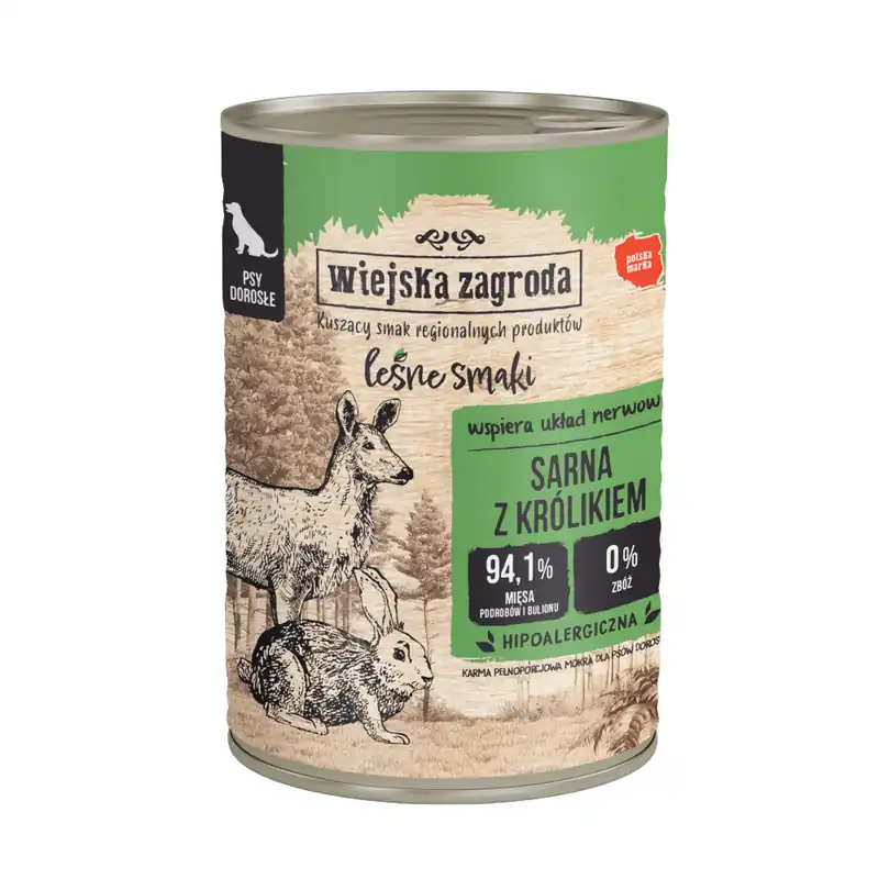 Snabb frakt Ekonomipack Wiejska Zagroda Dog 36 x 400 g - Rådjur med kanin