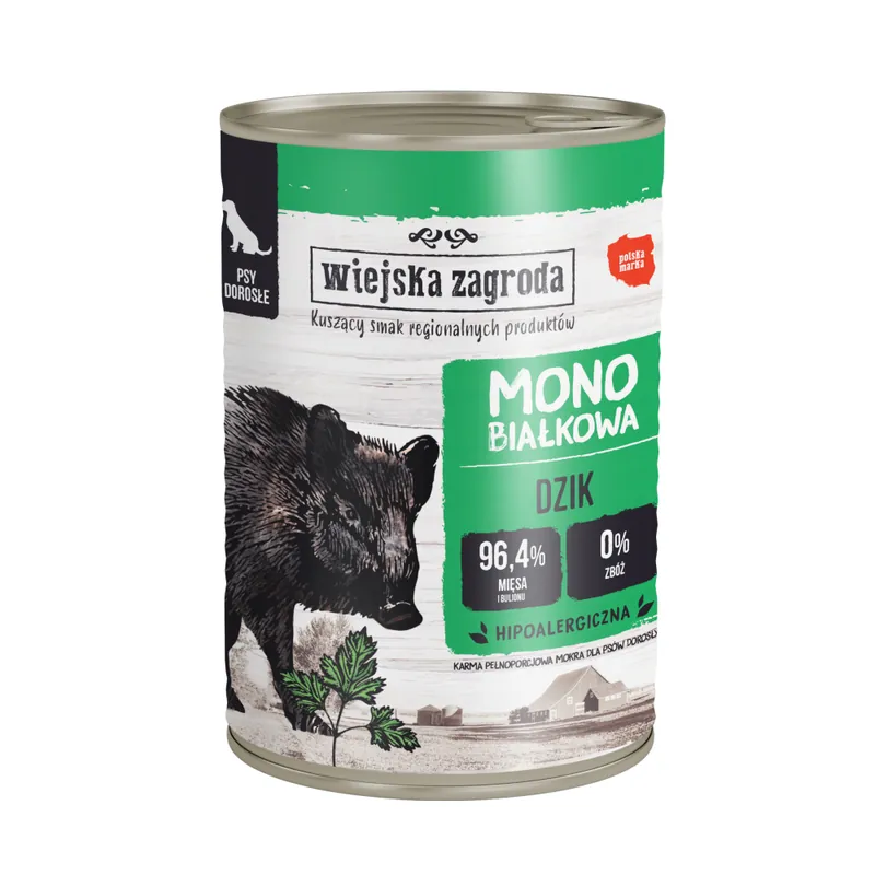 Ekonomipack Wiejska Zagroda Dog 36 x 400 g - Vildsvin Rabatt