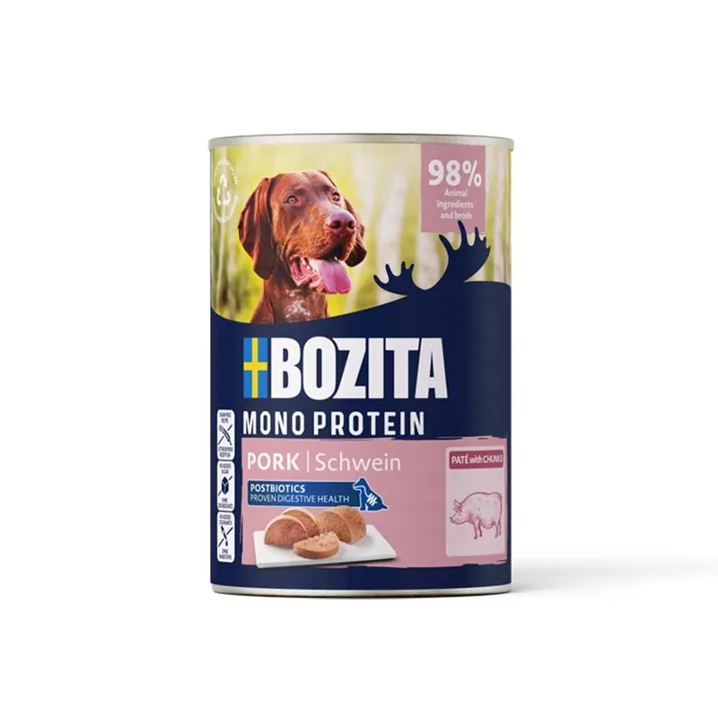 Begränsad tid Bozita Dog Pate Pork Våtfoder till hund 6x400g