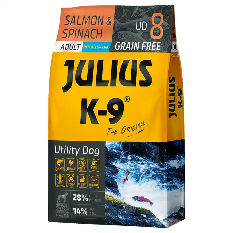 Erbjudande JULIUS K-9 Adult lax och spenat - 10 kg