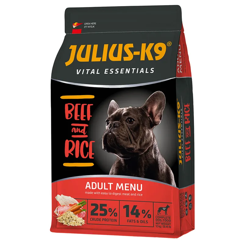 Endast denna vecka JULIUS-K9 High Premium Vital Essentials med nötkött - 12 kg