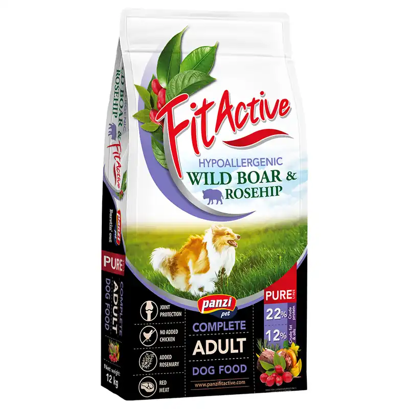 Begränsad tid FitActive Pure Hypoallergenic med vildsvin & nypon - Ekonomipack 2 x 12 kg