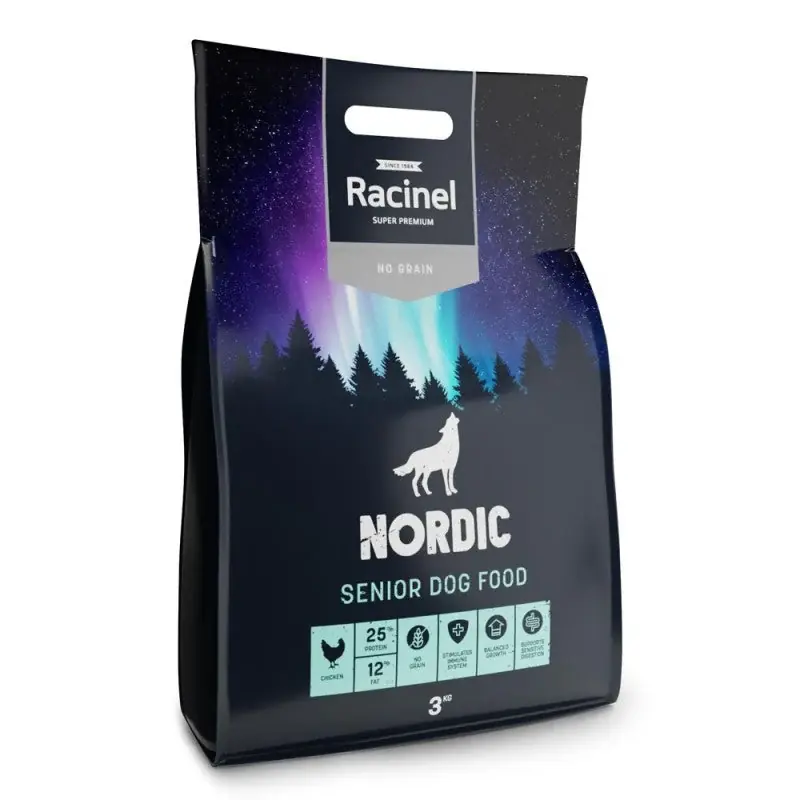 Racinel Nordic Senior kyckling 12 kg för hundar Snabb frakt