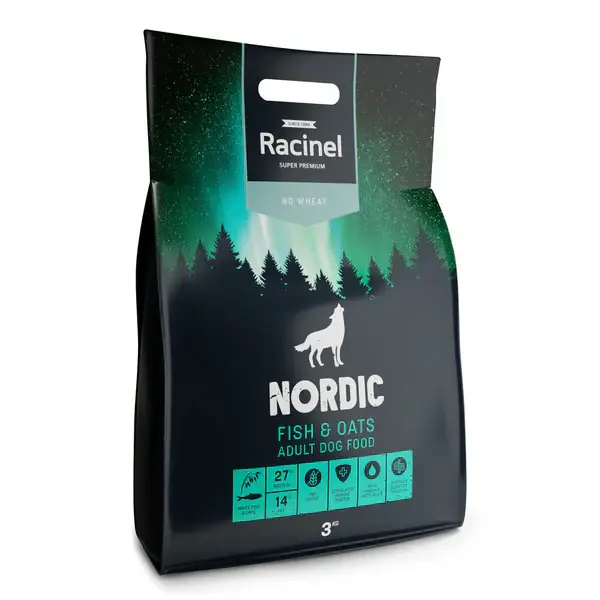 Lågt pris Racinel Nordic Adult fisk & havre 12 kg för hundar