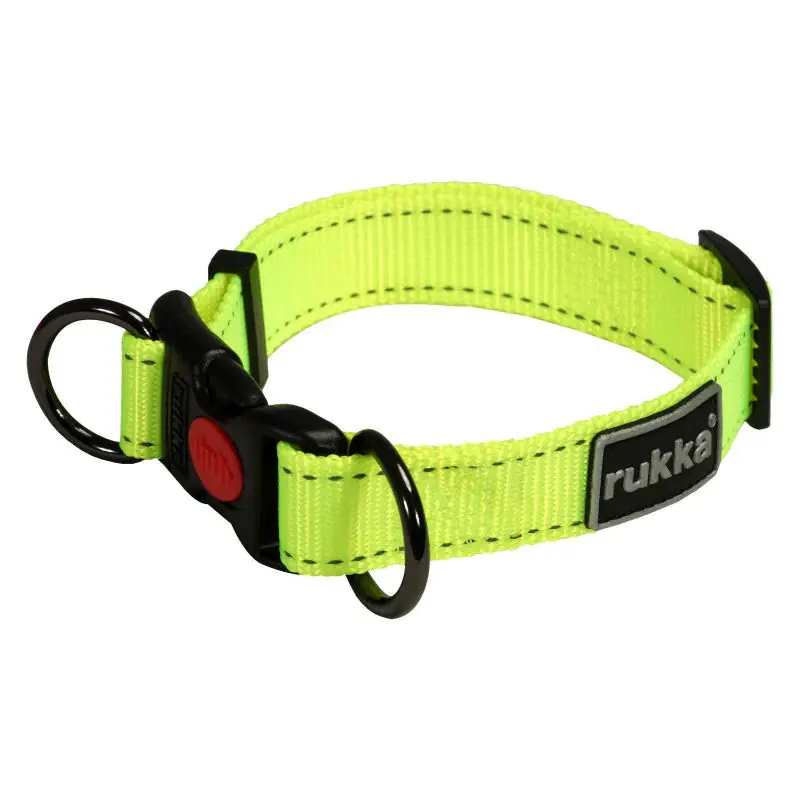 Rukka Bliss Neon halsband gul S för hundar Billig