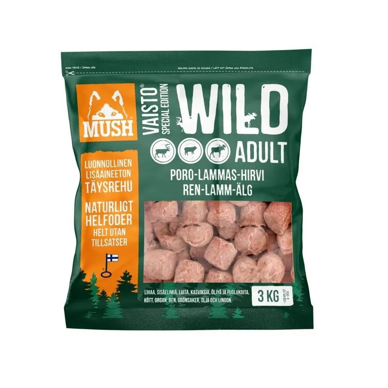 Mush Vaisto Wild Ren-Lamm-Älg Köttbullar I lager