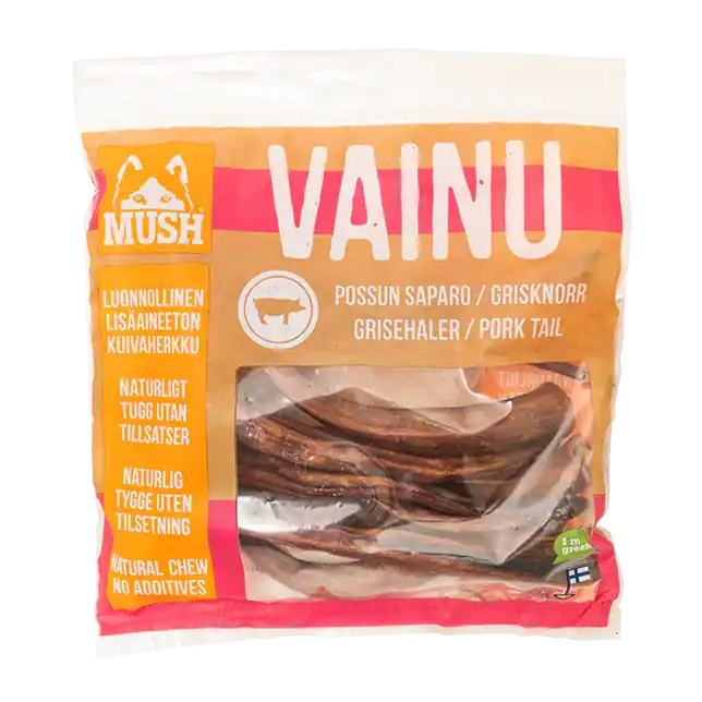 MUSH Vainu Pork Tail grisknorr för hund 220 g Billigare