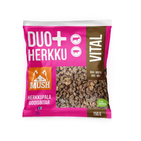 Snabb frakt MUSH DUO+ Vital gris & nöt 150 g för hundar